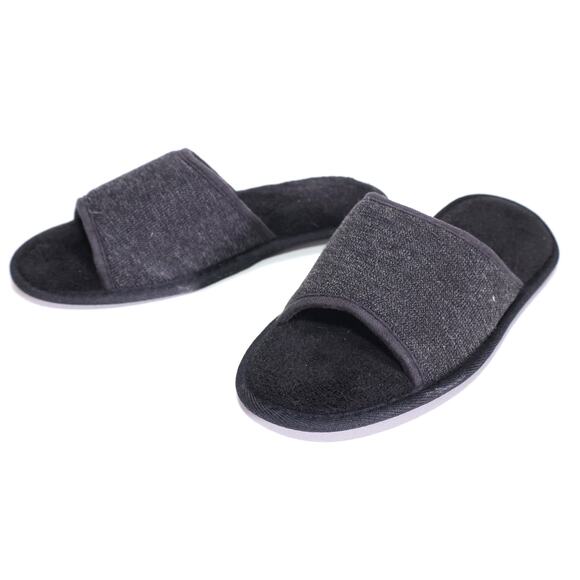 Gold Toe Mens Open Toe Memory Foam Slippers - Mens Medium (8-9) - Black - NIB - Picture 2 of 7